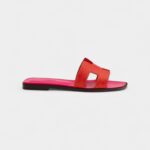 Hermès Oran Sandals for Women In Pink & Orange Leather