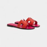 Hermès Oran Sandals for Women In Pink & Orange Leather
