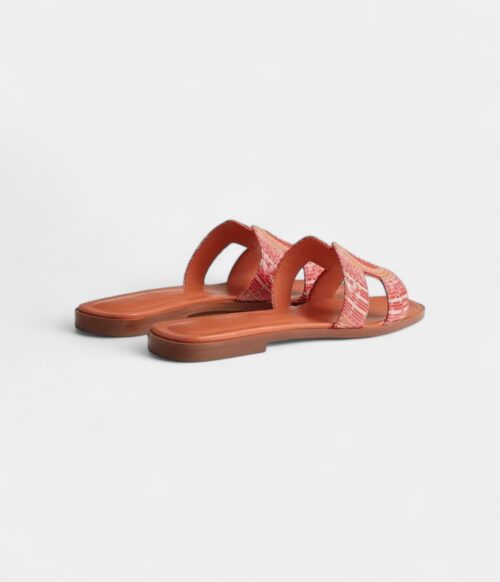Hermès Oran Sandals for Women In Red & Orange Leather