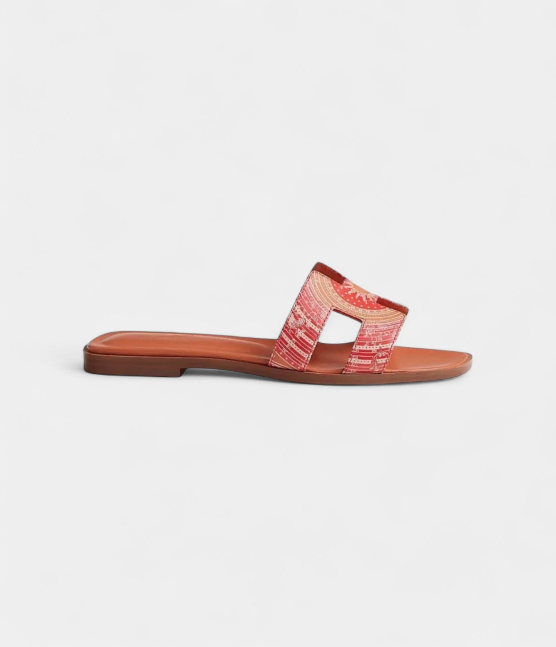 Hermès Oran Sandals for Women In Red & Orange Leather
