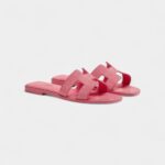 Hermès Oran Sandals for Women In Rose Pink Leather