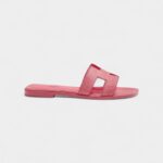 Hermès Oran Sandals for Women In Rose Pink Leather