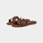 Hermès Oran Sandals for Women In Summer Brown Leather with Umber