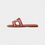 Hermès Oran Sandals for Women In Summer Quick Dry Leather with Red
