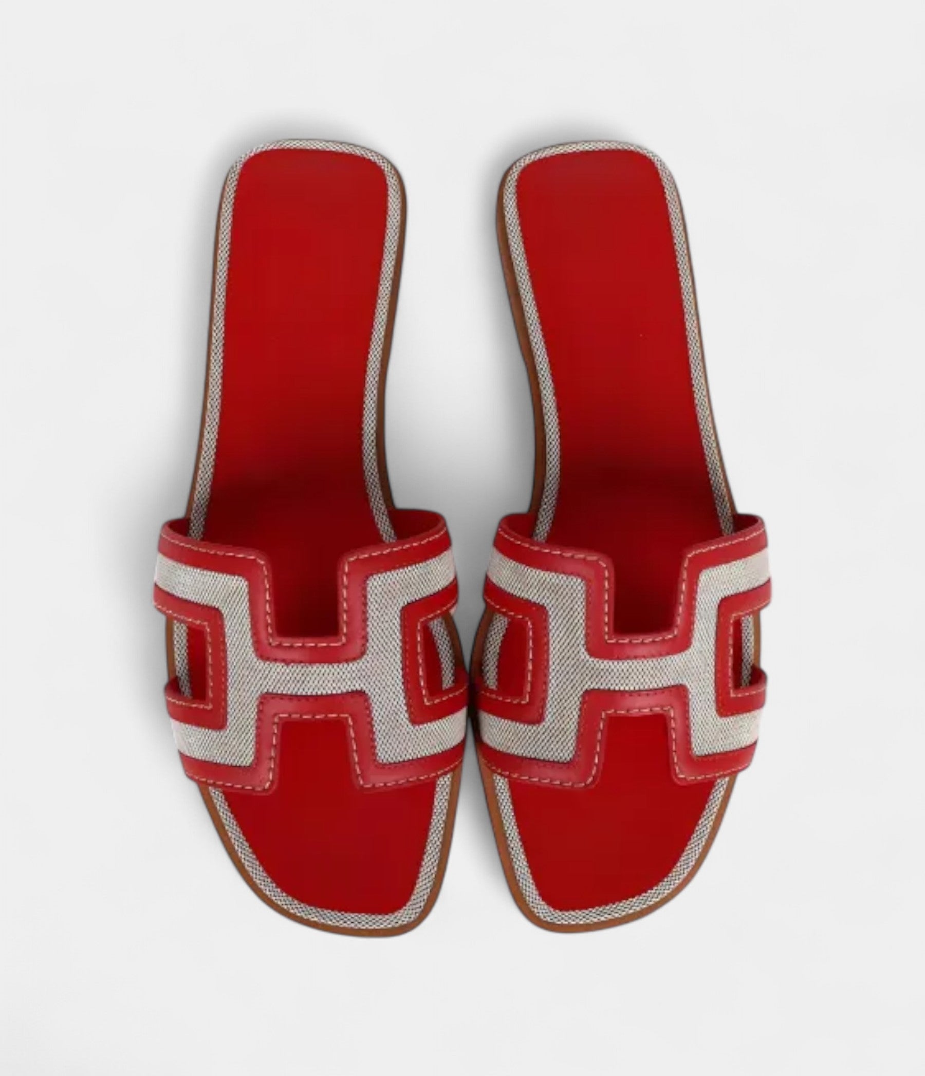 HermesOranSandalsforWomenInSummerQuickDryLeatherwithRed_3.jpg Hermès Oran Sandals for Women In Summer Quick Dry Leather with Red