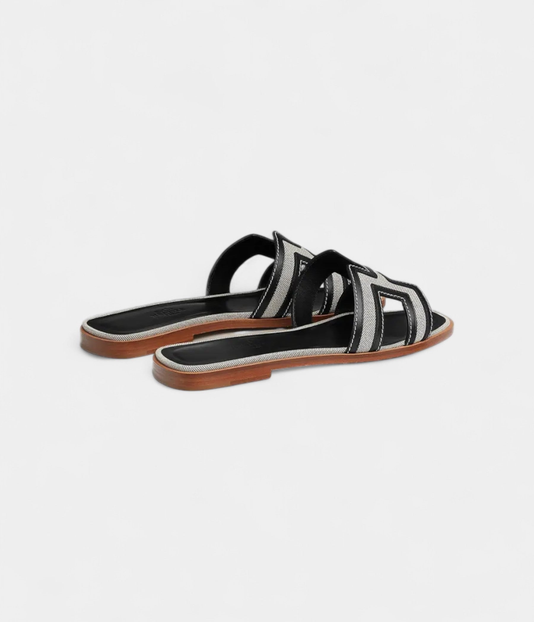 HermesOranSandalsforWomenInSummerQuietSlideResistantLeatherwithBlack_2.jpg Hermès Oran Sandals for Women In Summer Quiet Slide Resistant Leather with Black