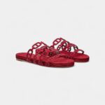 Hermès Oran Sandals for Women In Summer Resistant Leather with Red