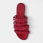 Hermès Oran Sandals for Women In Summer Resistant Leather with Red