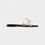 Hermès Oran Sandals for Women In Summer Rubber Sole Abrasion-Resistant Silver