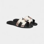 Hermès Oran Sandals for Women In Summer Rubber Sole Abrasion-Resistant Silver