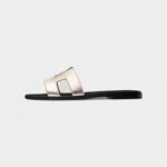 Hermès Oran Sandals for Women In Summer Rubber Sole Abrasion-Resistant Silver