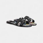 Hermès Oran Sandals for Women in Black Resistant Slide Leather