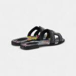 Hermès Oran Sandals for Women in Black Resistant Slide Leather