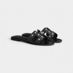 Hermès Oran Sandals for Women in Black & Silver Leather