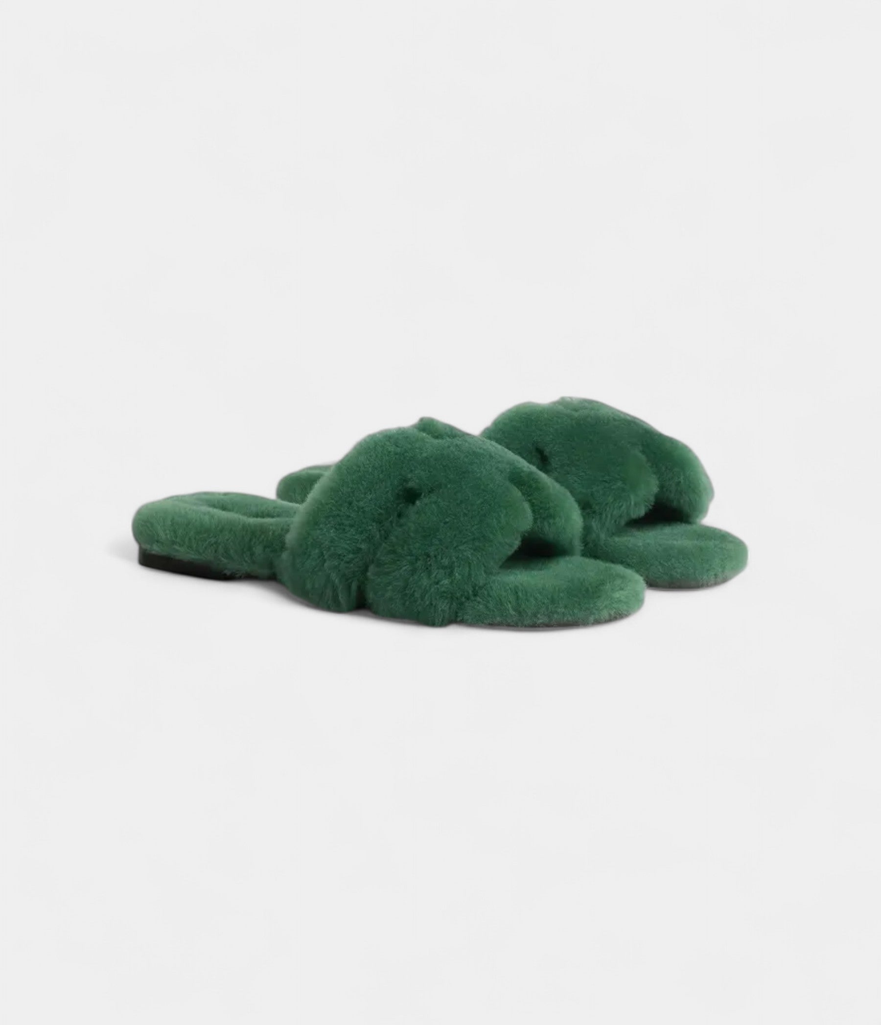 Hermès Oran Sandals for Women in Odor-Resistant With Winter Green Sherling