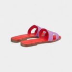 Hermès Oran Sandals for Women in Parma Pink & Purple Leather