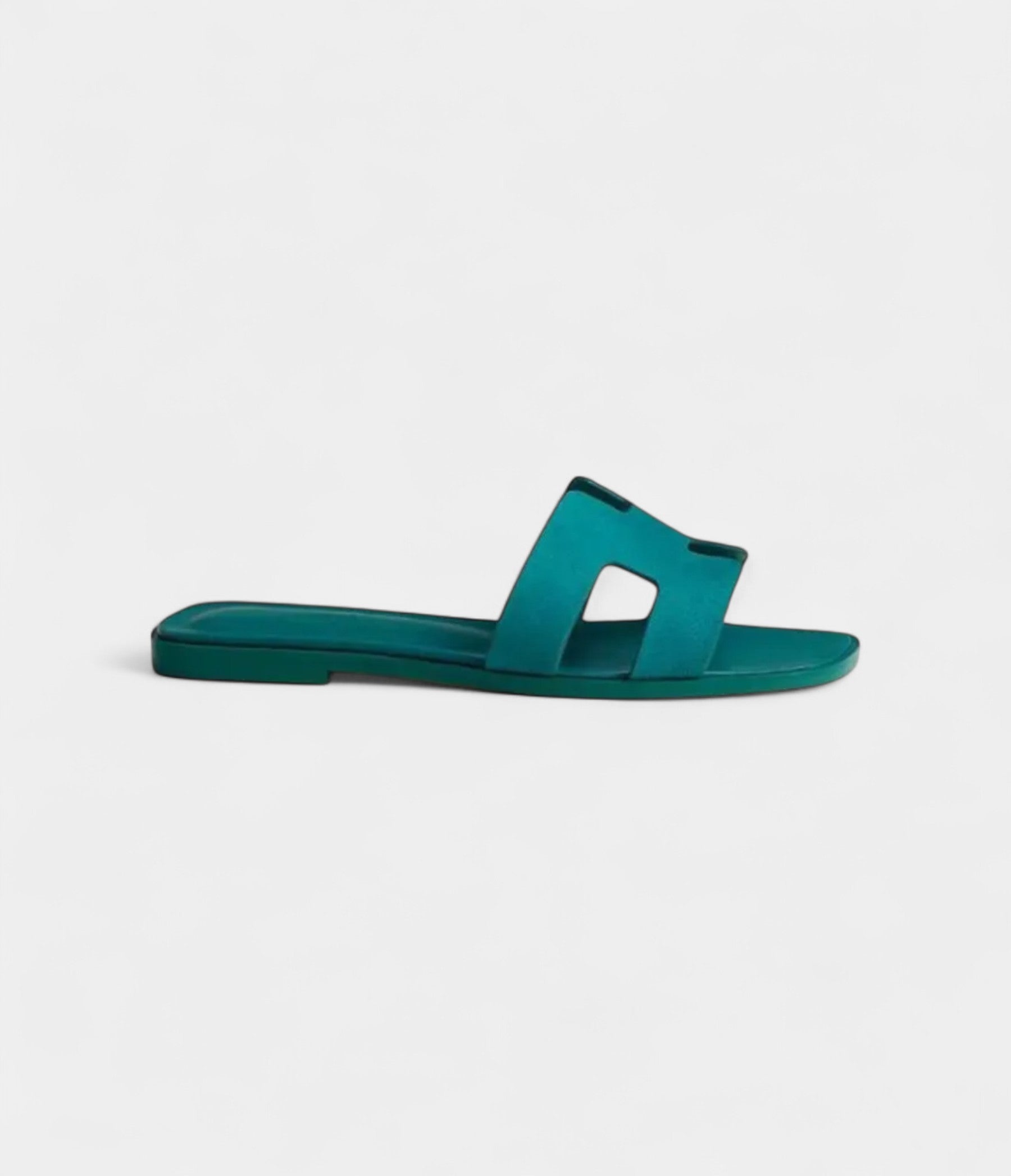 Hermès Oran Sandals for Women in Rubber Sole Casual Green Leather