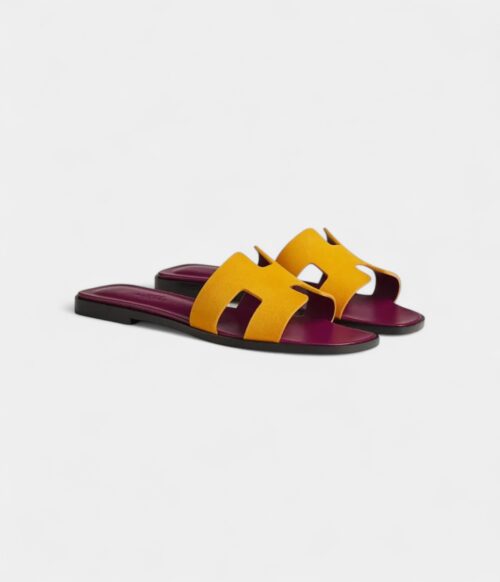 Hermès Oran Stylish Sandals for Women In Yellow & Purple