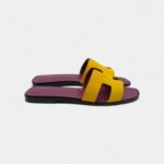 Hermès Oran Stylish Sandals for Women In Yellow & Purple