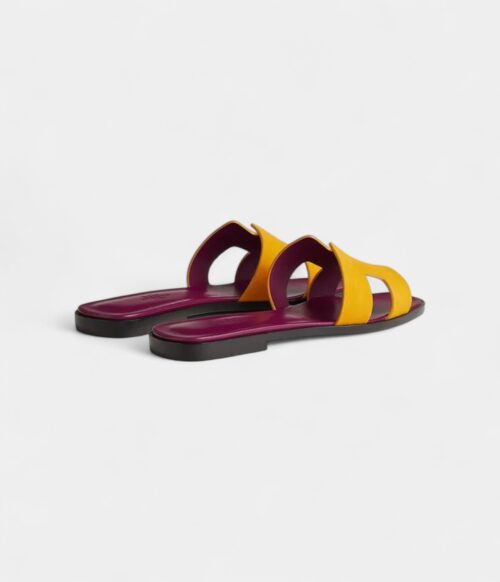Hermès Oran Stylish Sandals for Women In Yellow & Purple