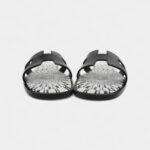 Hermès Oran Stylish Sandals for Women in Black & White Calfskin