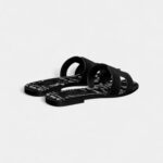 Hermès Oran Stylish Sandals for Women in Black & White Suede Slide