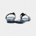 Hermès Oran Stylish Sandals for Women in Blue Cow Leather