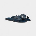 Hermès Oran Stylish Sandals for Women in Blue Cow Leather