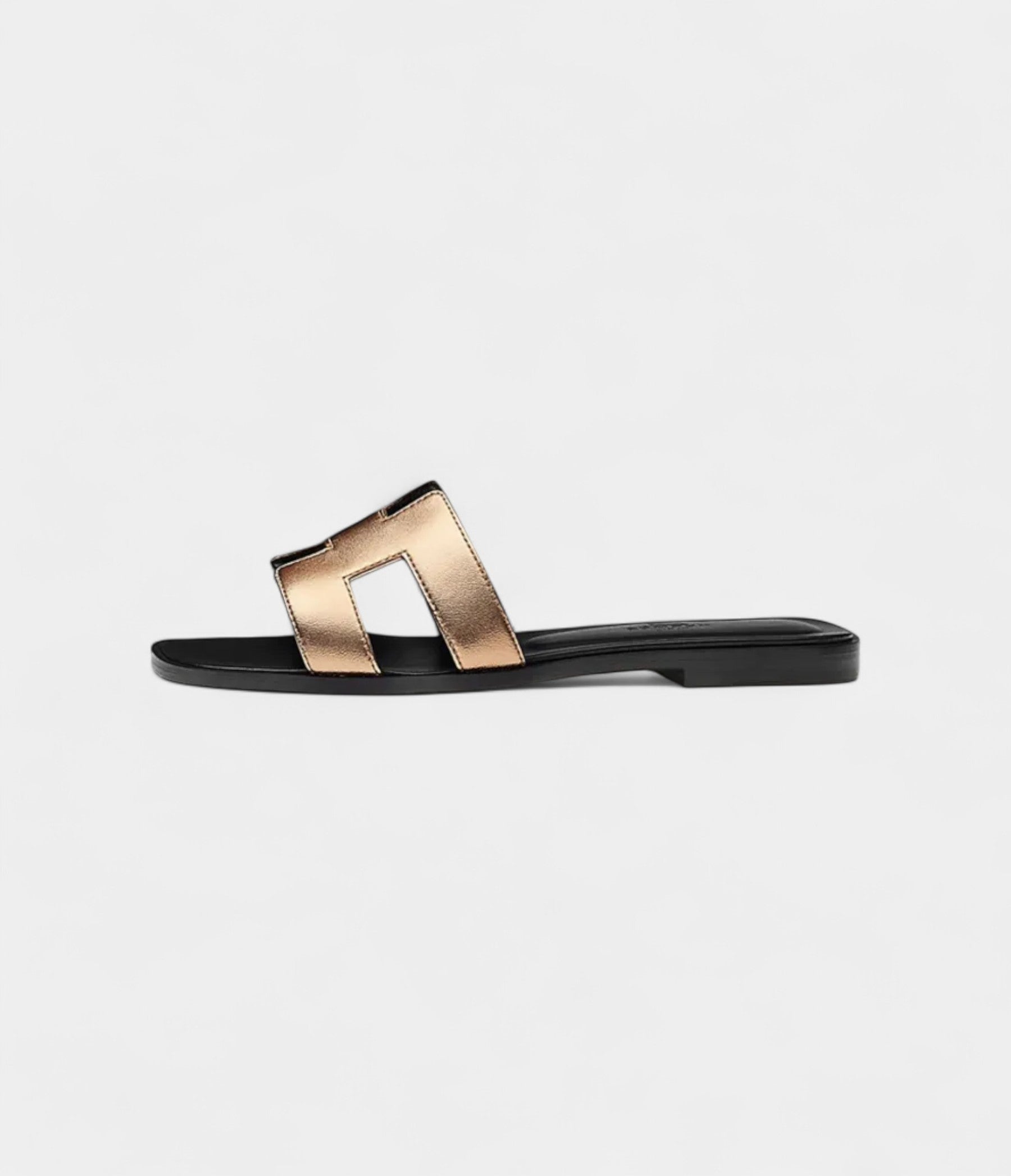 Hermès Oran Stylish Sandals for Women in Champagne Black