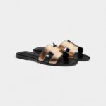 Hermès Oran Stylish Sandals for Women in Champagne Black