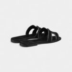 Hermès Oran Stylish Sandals for Women in Crystal Black Leather