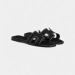 Hermès Oran Stylish Sandals for Women in Crystal Black Leather