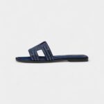 Hermès Oran Stylish Sandals for Women in Slip-Resistant Summer Blue Leather