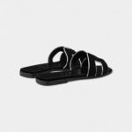 Hermès Oran Stylish Sandals for Women in Summer Editation Nappa Suede Black