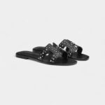 Hermès Oran Stylish Sandals for Women in Summer Editation Noir Stud Calfskin Black