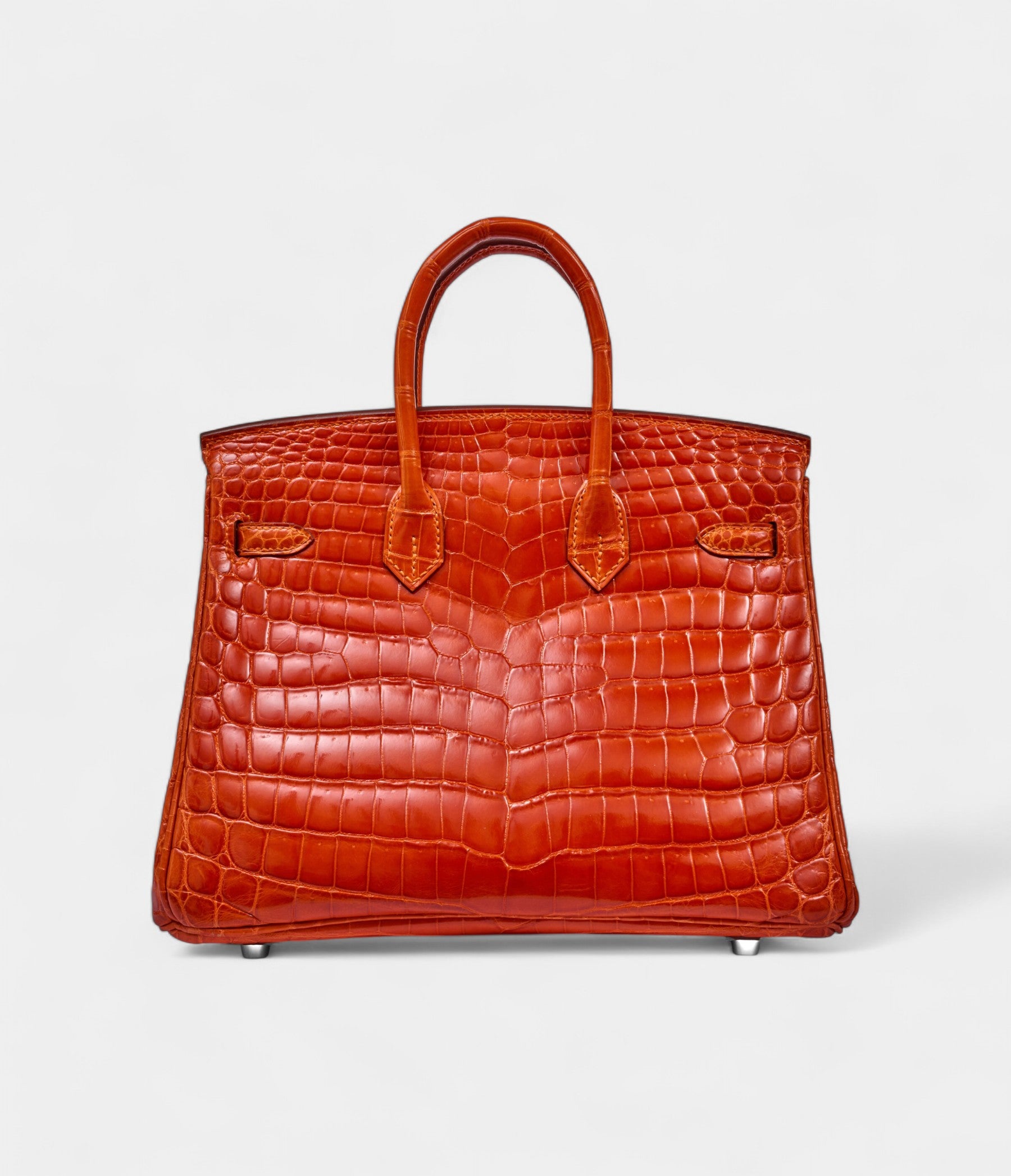 HermesOrangeShinyNiloticusCrocodileBirkin25PalladiumHardware_3.jpg Hermès Orange Shiny Niloticus Crocodile Birkin 25 Palladium Hardware