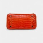Hermès Orange Shiny Niloticus Crocodile Birkin 25 Palladium Hardware