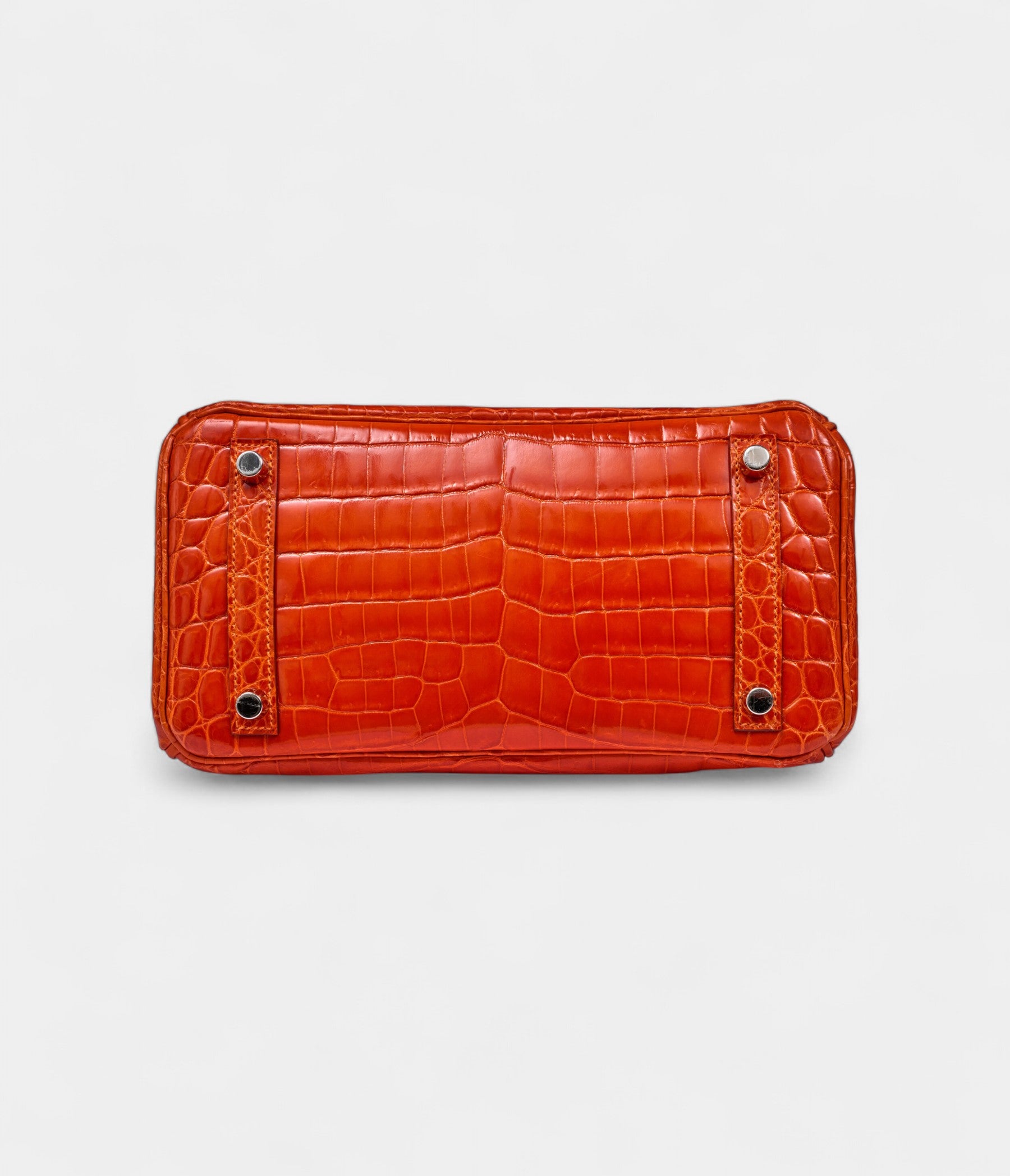 HermesOrangeShinyNiloticusCrocodileBirkin25PalladiumHardware_4.jpg Hermès Orange Shiny Niloticus Crocodile Birkin 25 Palladium Hardware