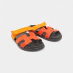 Hermes Orange Suede Chypre Sandals 41 EU