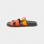 Hermes Orange Suede Chypre Sandals 41 EU