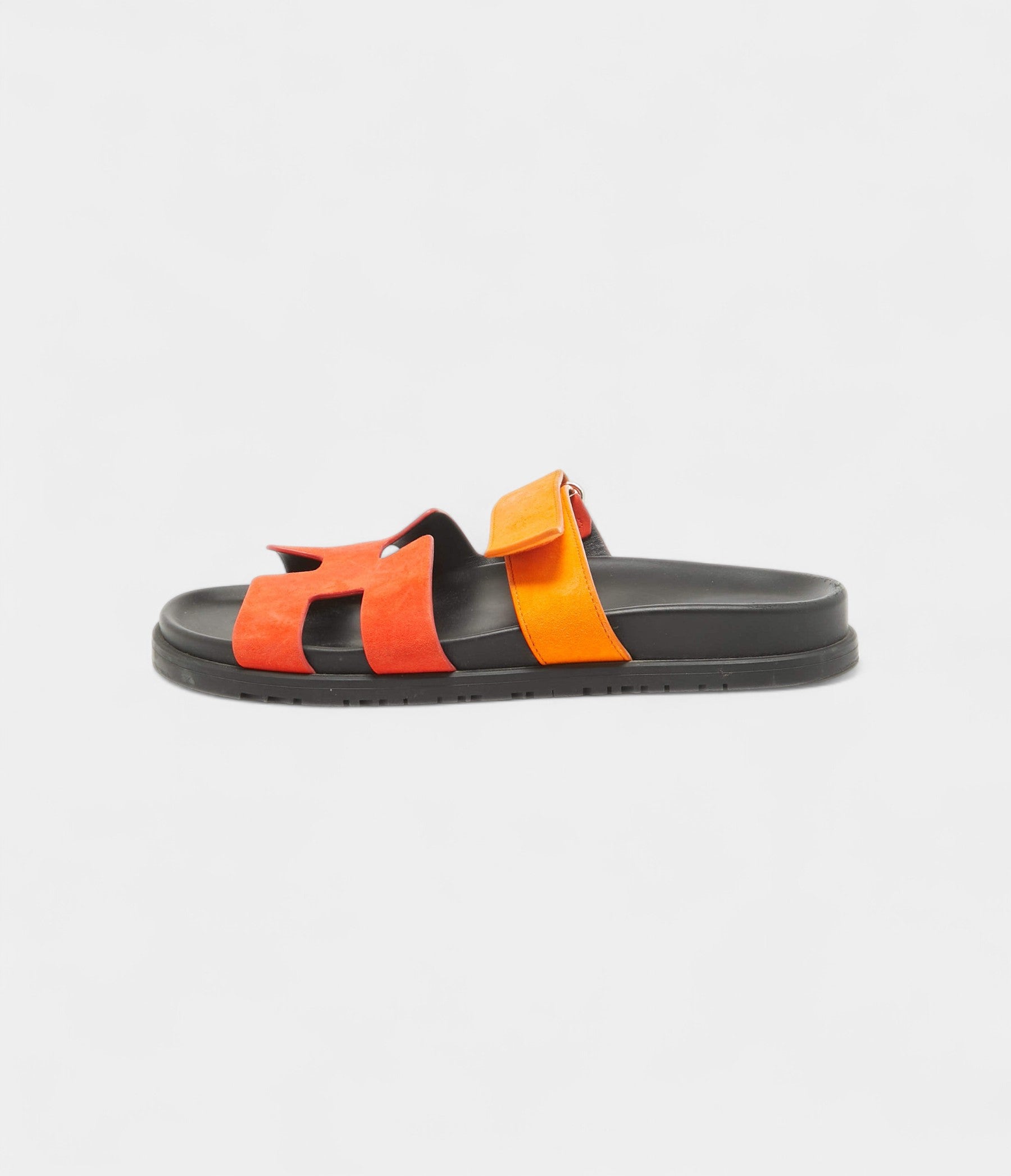 Hermes Orange Suede Chypre Sandals 41 EU