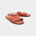 Hermes Peach Pink Suede Izmir Sandals 42.5 EU