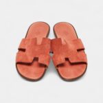 Hermes Peach Pink Suede Izmir Sandals 42.5 EU