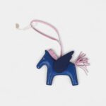 Hermès Pegase Rodeo Bag Charm MM Bleu France Mauve Sylvestre Bleu Saphir Milo Lambskin