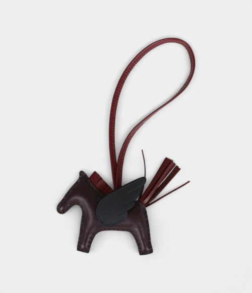 Hermès Pegase Rodeo Bag Charm PM Black Rouge Sellier and Rouge H Milo Lambskin