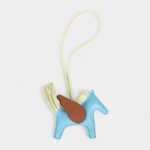 Hermès Pegase Rodeo Bag Charm PM Gold Bleu Celeste and Jaune Milton Milo Lambskin