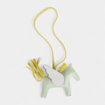 Hermès Pegase Rodeo Bag Charm PM New White Vert Fizz Lime Milo Lambskin
