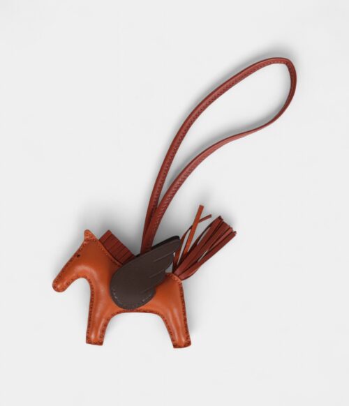 Hermès Pegase Rodeo Bag Charm PM Pain D'Epice Sienne Moka Swift & Milo Lambskin