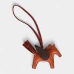 Hermès Pegase Rodeo Bag Charm PM Pain D'Epice Sienne Moka Swift & Milo Lambskin