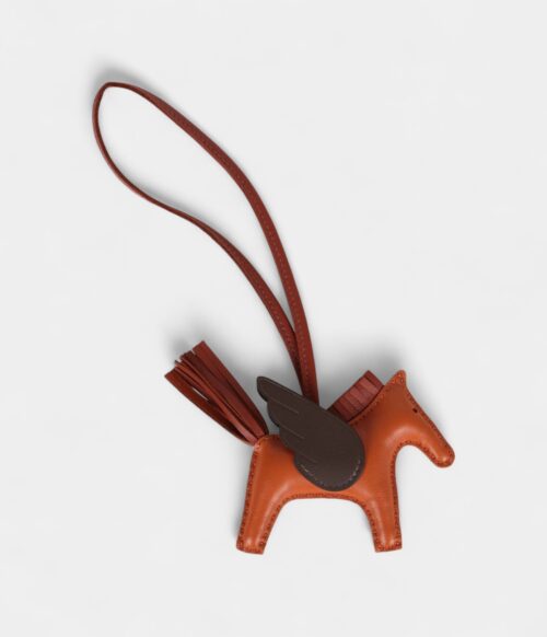 Hermès Pegase Rodeo Bag Charm PM Pain D'Epice Sienne Moka Swift & Milo Lambskin